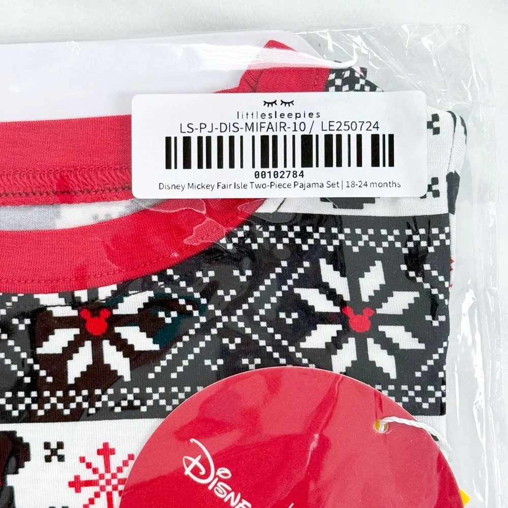Little Sleepies Disney Mickey Fair Isle Two Piece Pajama Set 18-24 months